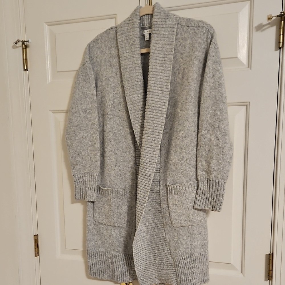 Nine West Light Gray Knit Long Cardigan